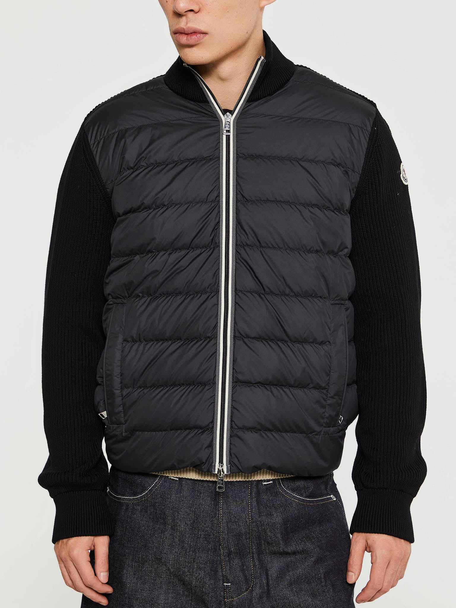 Moncler - Padded Cotton Zip-Up Cardigan in Black