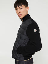 Moncler - Padded Cotton Zip-Up Cardigan in Black
