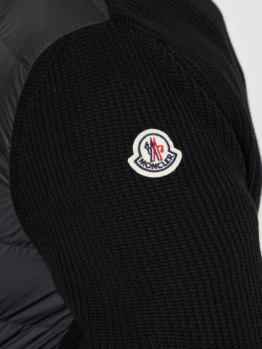 Moncler - Padded Cotton Zip-Up Cardigan in Black