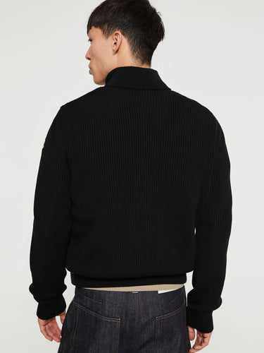 Moncler - Padded Cotton Zip-Up Cardigan in Black