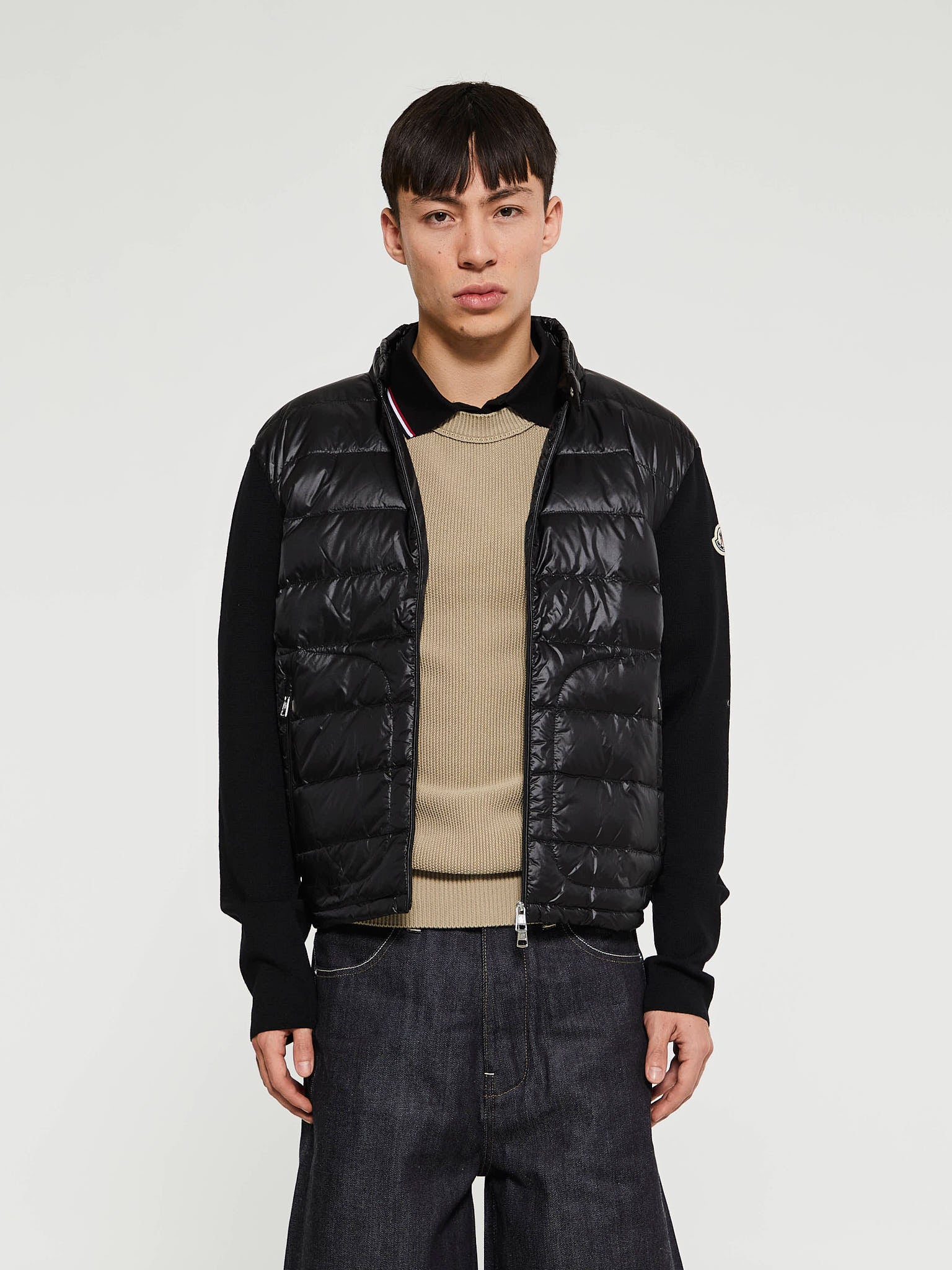 Moncler - Padded Wool Zip-Up Cardigan in Black