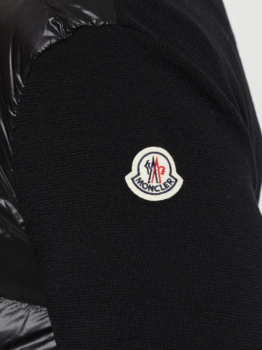Moncler - Padded Wool Zip-Up Cardigan in Black