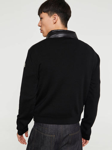 Moncler - Padded Wool Zip-Up Cardigan in Black