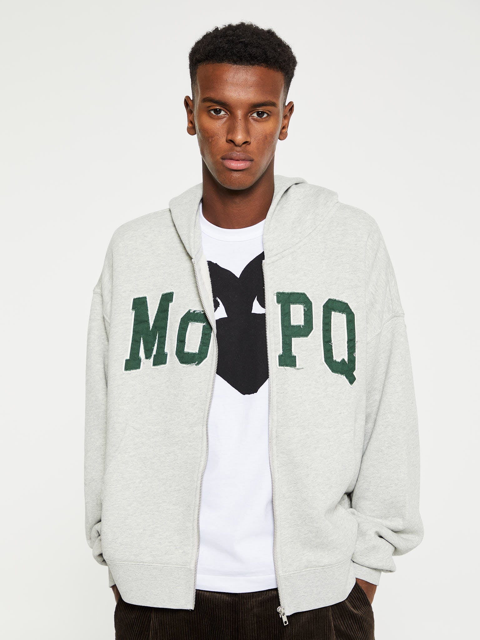 Museum of Peace & Quiet - University Zip Up in Heather Grey