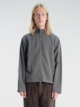 mfpen - Leisure Zip Up in Grey Herringbone