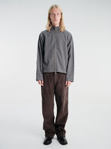 mfpen - Leisure Zip Up in Grey Herringbone