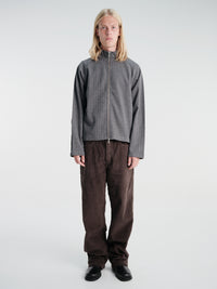 mfpen - Leisure Zip Up in Grey Herringbone