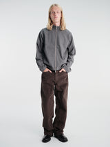 mfpen - Leisure Zip Up in Grey Herringbone