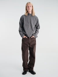 mfpen - Leisure Zip Up in Grey Herringbone