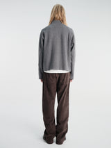 mfpen - Leisure Zip Up in Grey Herringbone