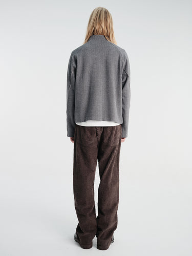 mfpen - Leisure Zip Up in Grey Herringbone
