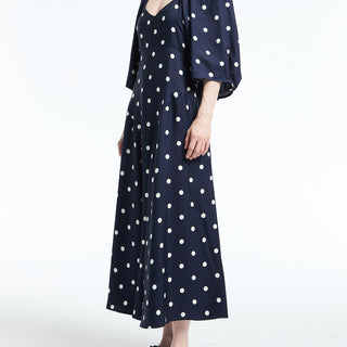 Mr. Larkin - Lexi Dress in Ink and Ivory Big Dot