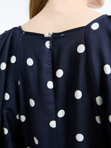 Mr. Larkin - Lexi Dress in Ink and Ivory Big Dot