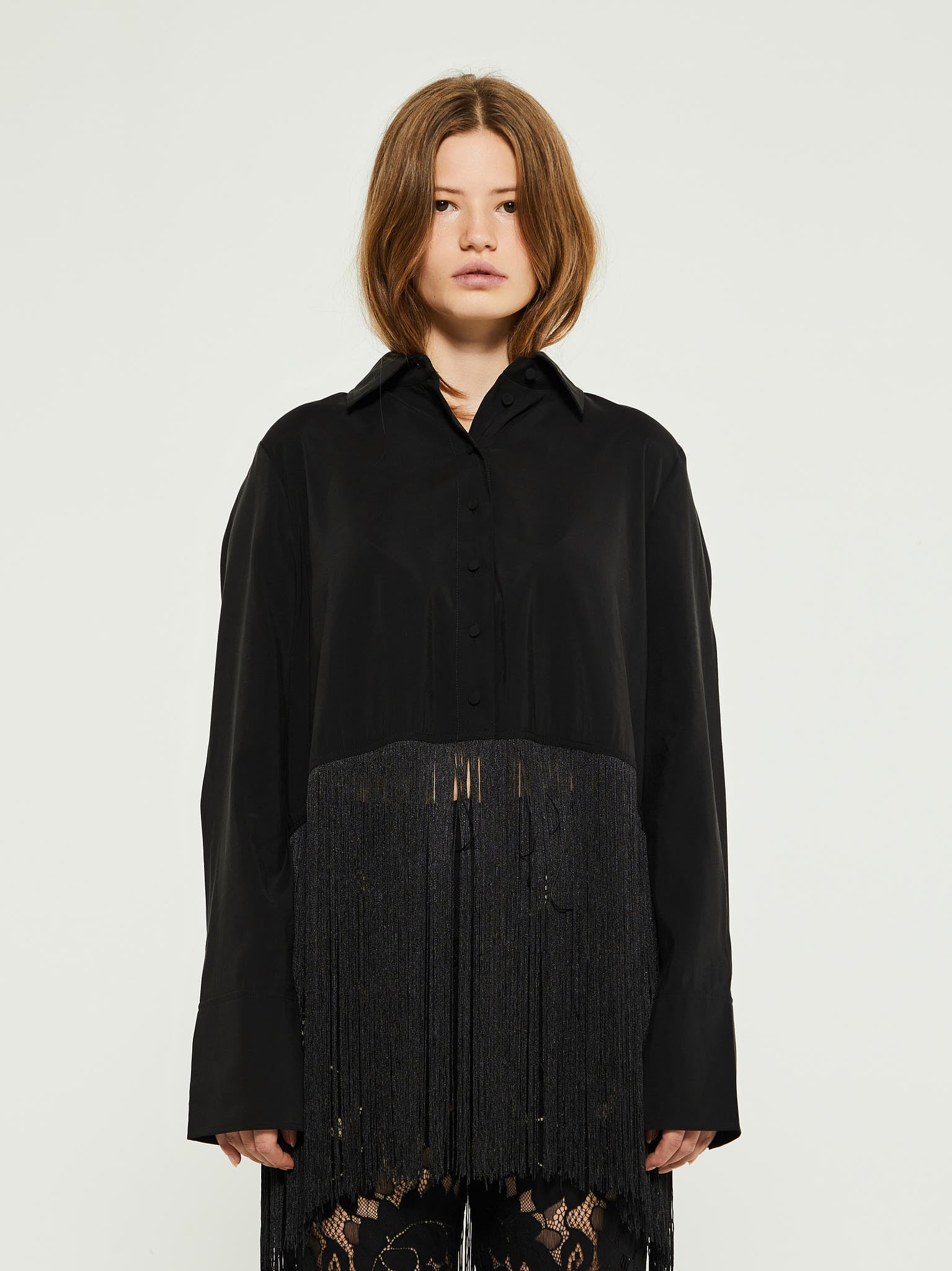 Mr. Larkin - Tassel Shirt in Black