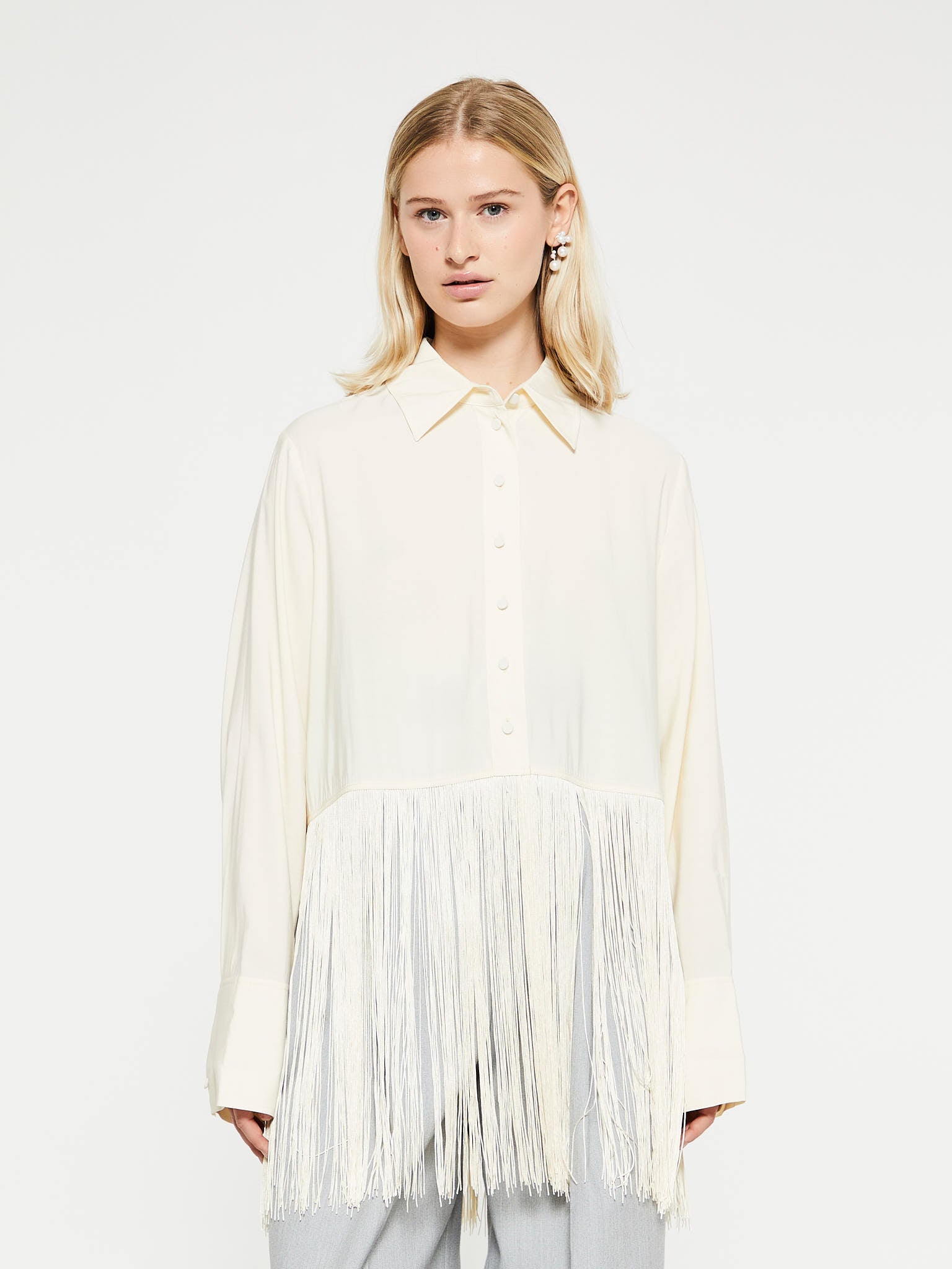 Mr. Larkin - Tassel Shirt in Ivory