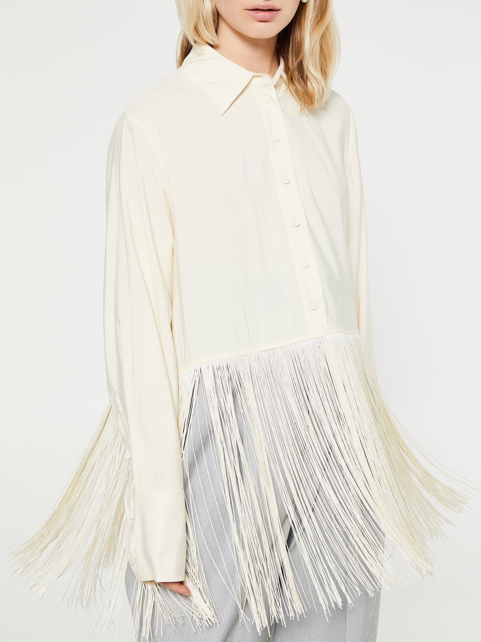 Mr. Larkin - Tassel Shirt in Ivory