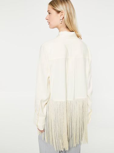 Mr. Larkin - Tassel Shirt in Ivory