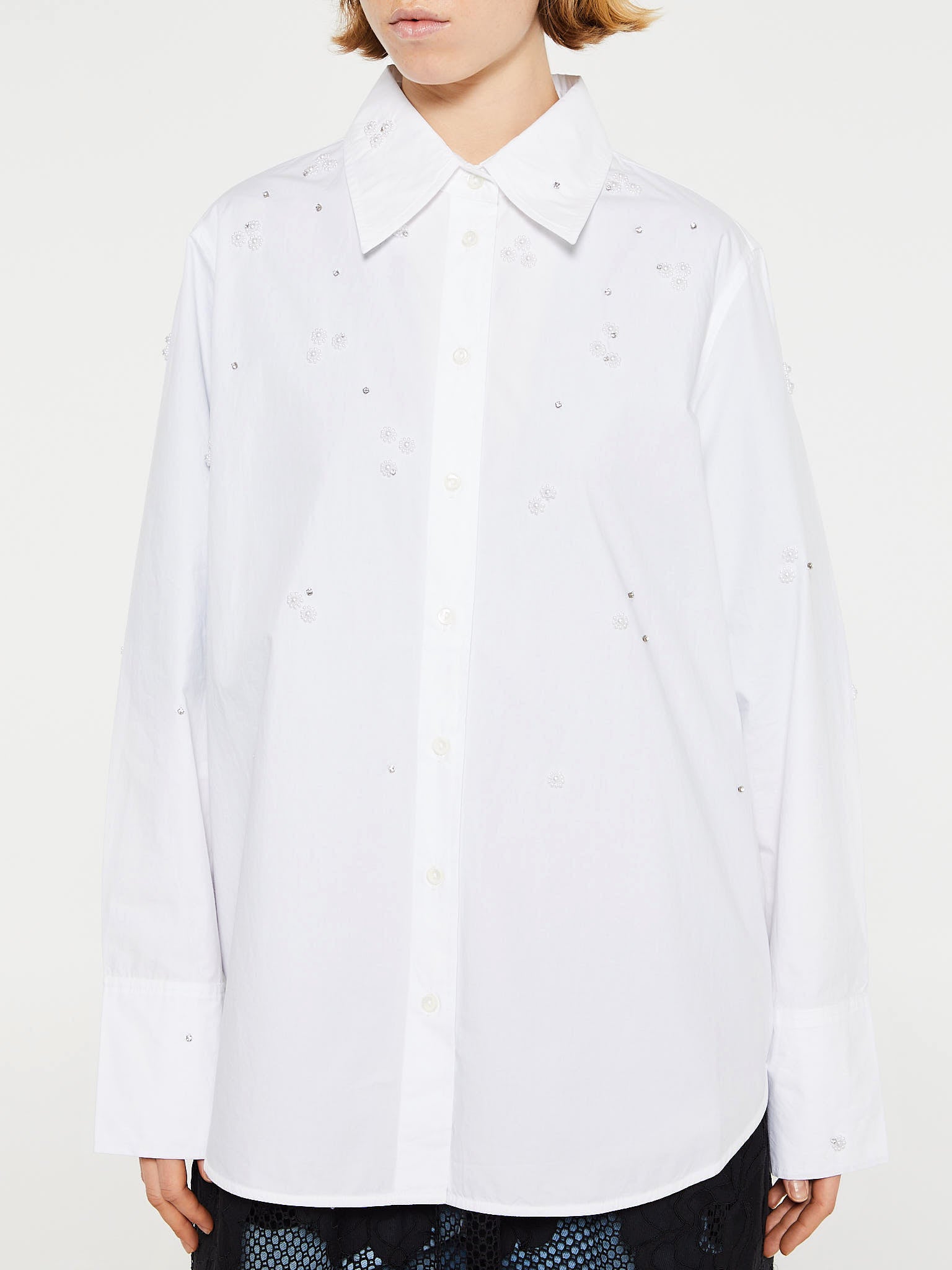 Mr. Larkin - Patty Beaded Shirt in Off White