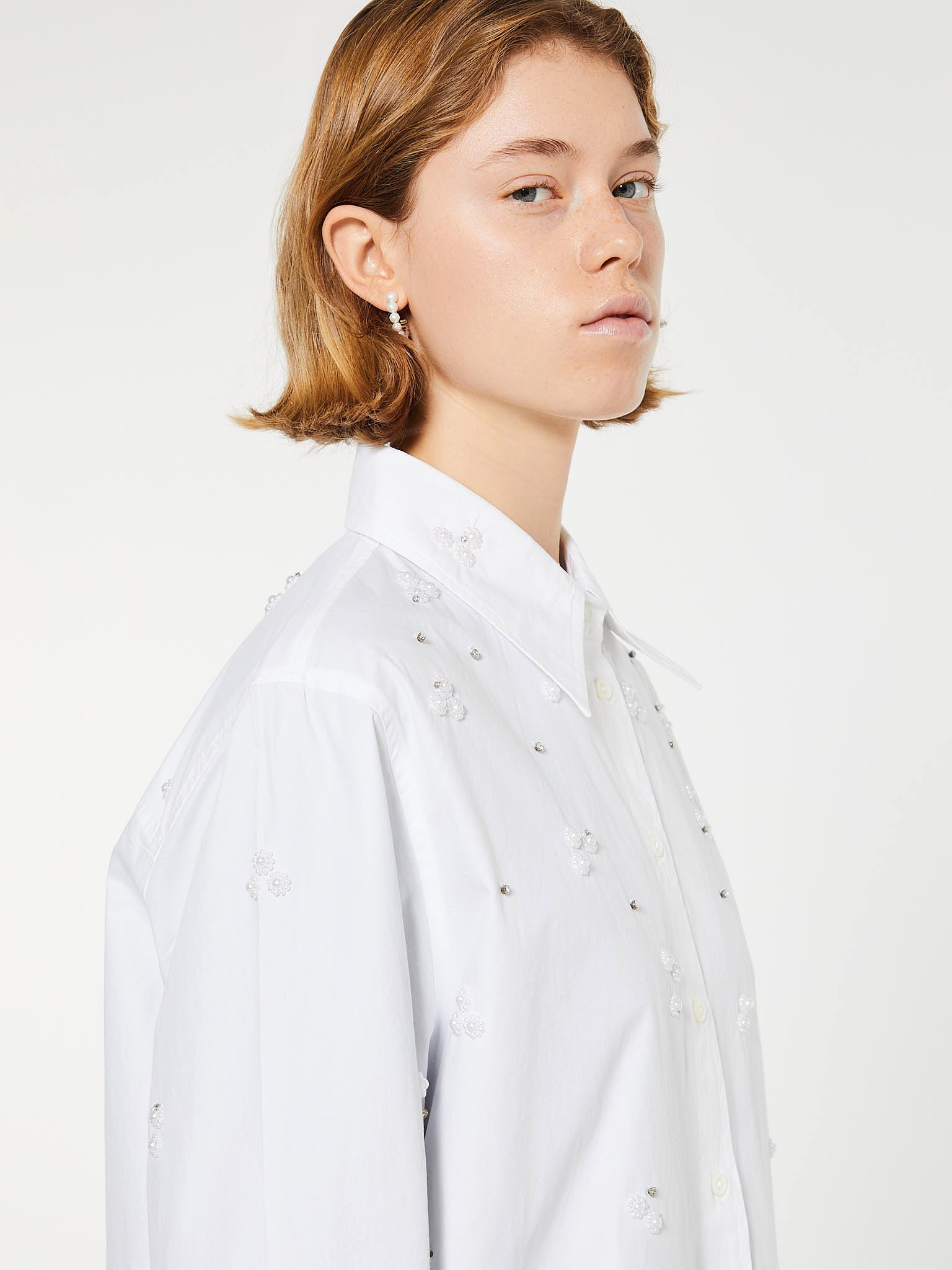 Mr. Larkin - Patty Beaded Shirt in Off White