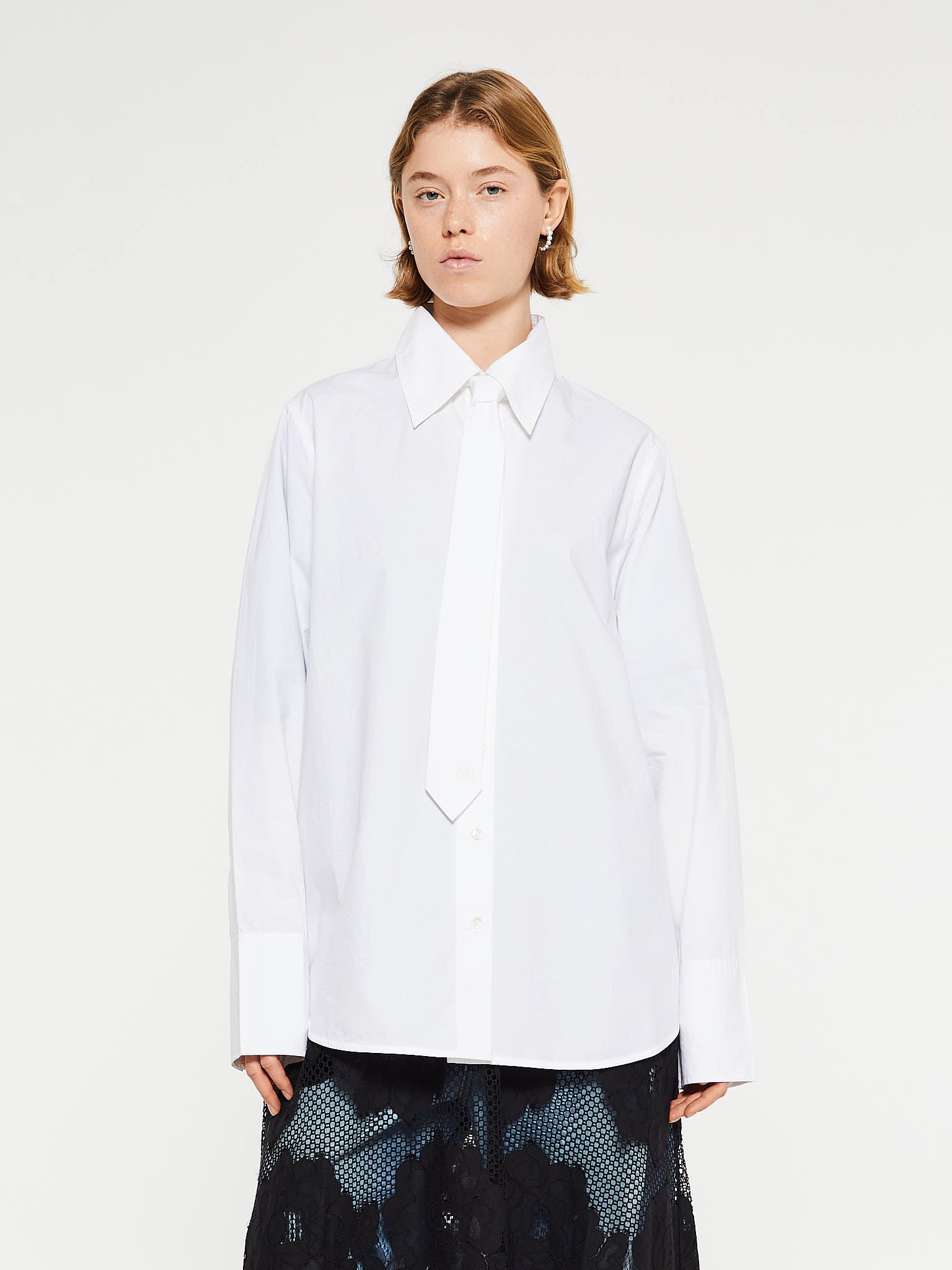 Mr. Larkin - Patty Tie Shirt in Off White