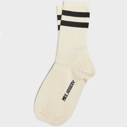 Mrs. Sporty Premium Socks in White and Black Stripes