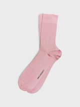 Mrs. Hosiery - Mrs. Silky Fine Ribbed Socks in Royal Pink