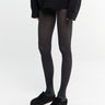 Mrs. Hosiery - Mrs Merino Ribbed Tights in Anthracite