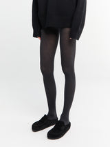 Mrs. Hosiery - Mrs Merino Ribbed Tights in Anthracite