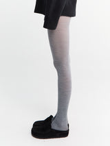 Mrs. Hosiery - Mrs Merino Ribbed Tights in Light Grey