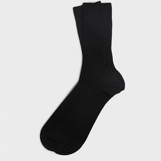 Mrs. Hosiery - Mrs. Silky Fine Ribbed Socks in Black