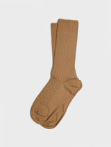 Mrs. Hosiery - Mrs. Pointelle Socks in Camel
