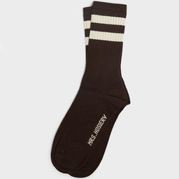 Mrs. Hosiery - Mrs. Sporty Premium Socks in Brown and White Stripes