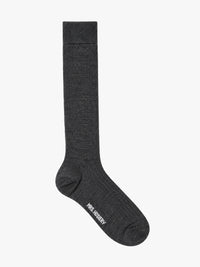 Mrs. Hosiery - Mrs Merino High Ribbed Socks in Dark Grey