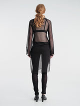 Gimaguas - Lorelai Sheer Mini Dress in Black