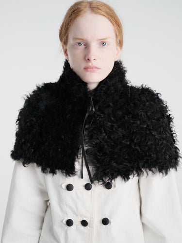 Gimaguas - Mona Shearling Cape in Black