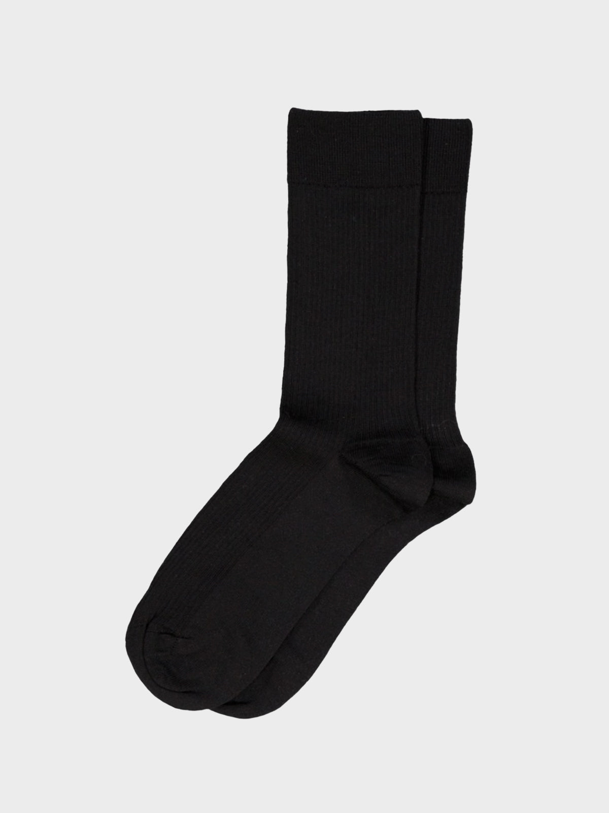 Mrs. Hosiery - Mrs Merino Fine Ribbed Socks in Black