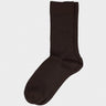 Mrs. Hosiery - Mrs Merino Fine Ribbed Socks in Dark Brown