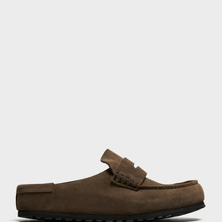Birkenstock - Naples Narrow Wrapped Suede Leather Sandals in Concrete Gray