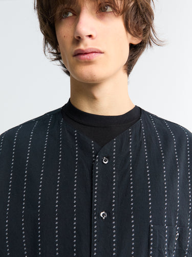 Neighborhood - Dobby No Collar Shirt in Black