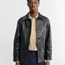 Neighborhood - Leather Car Coat in Black