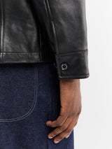 Neighborhood - Leather Car Coat in Black