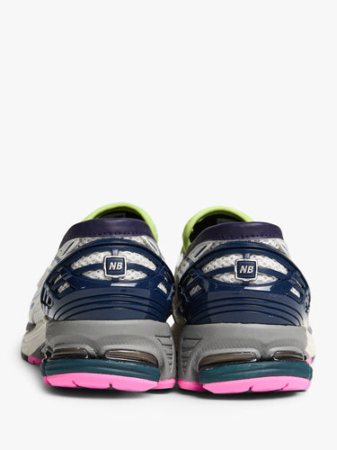New Balance - 1906 Shoes in Silver Metallic, NB Navy and Pink Heat