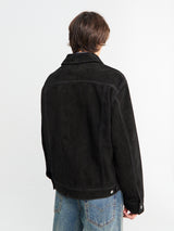 Studio Nicholson - Suede Trucker Jacket in Black