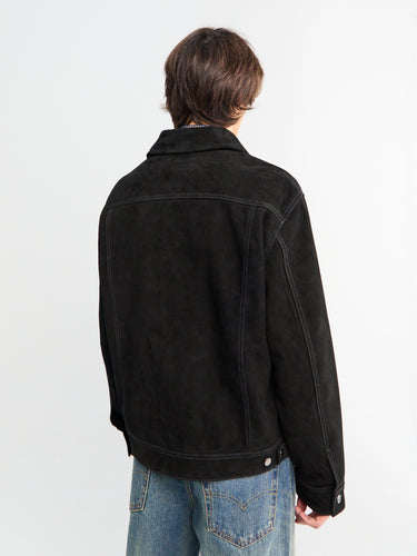 Studio Nicholson - Suede Trucker Jacket in Black
