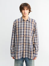 Studio Nicholson - Studio Nicholson x Aaron Levine View Shirt in Navy and Oatmeal