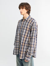 Studio Nicholson - Studio Nicholson x Aaron Levine View Shirt in Navy and Oatmeal