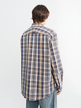 Studio Nicholson - Studio Nicholson x Aaron Levine View Shirt in Navy and Oatmeal