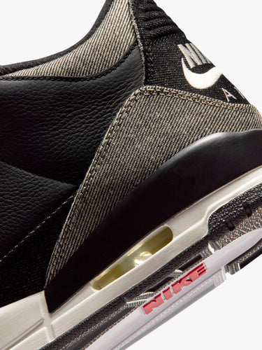 Nike - Air Jordan 3 x Levi's® Sneakers Black Denim in Black, White and Black-Gym Red