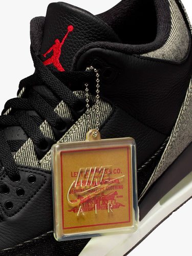 Nike - Air Jordan 3 x Levi's® Sneakers Black Denim in Black, White and Black-Gym Red