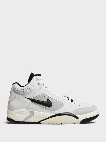 Nike - Air Flight Lite Mid Sneakers in Photon Dust, Black and Metallic Silver